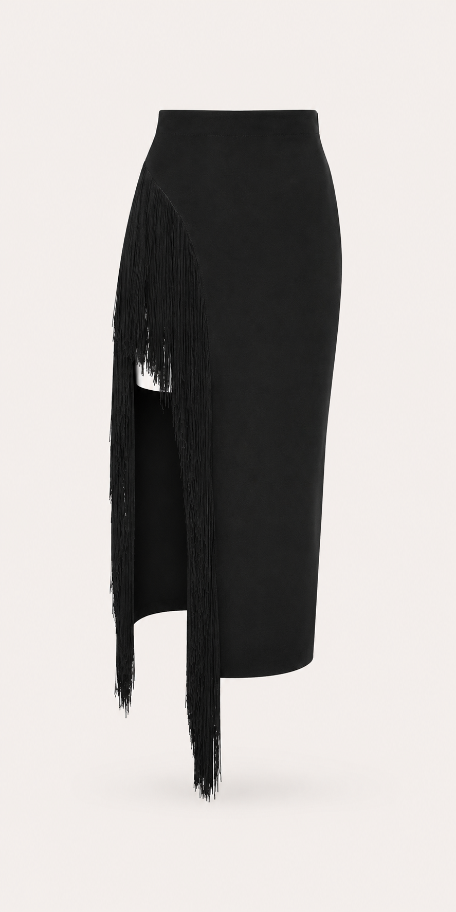 Fringe cutout pencil skirt