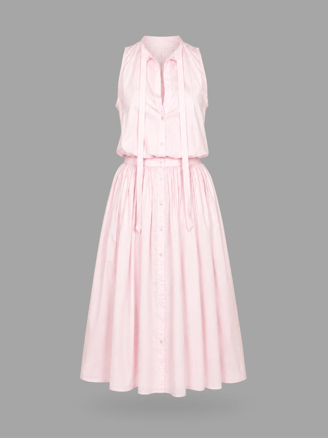 Tie Collar Shirt Dress